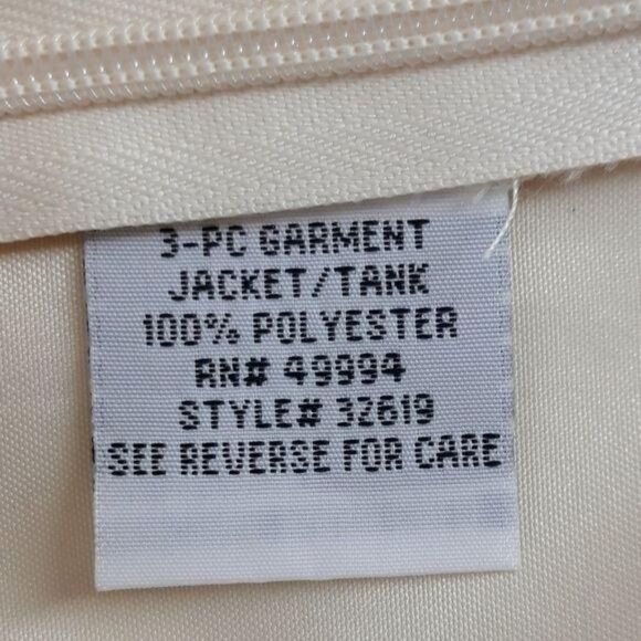 90's R&M Richards Formal Fitted Sleeveless Satin Ivory Shell Top Sz 16W - Picture 9 of 11